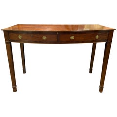 Early 19th Century Hepplewhite Mahogany Bow Front Two Drawer Server