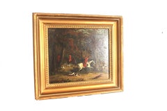 Early 19th Century Fox Hunt Painting, Oil on Canvas, Regency Style