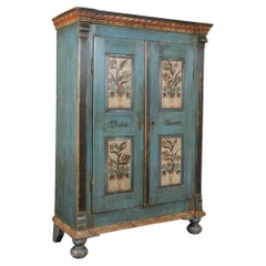 Armoire à deux portes en pin hongrois peint à la main du début du 19e siècle