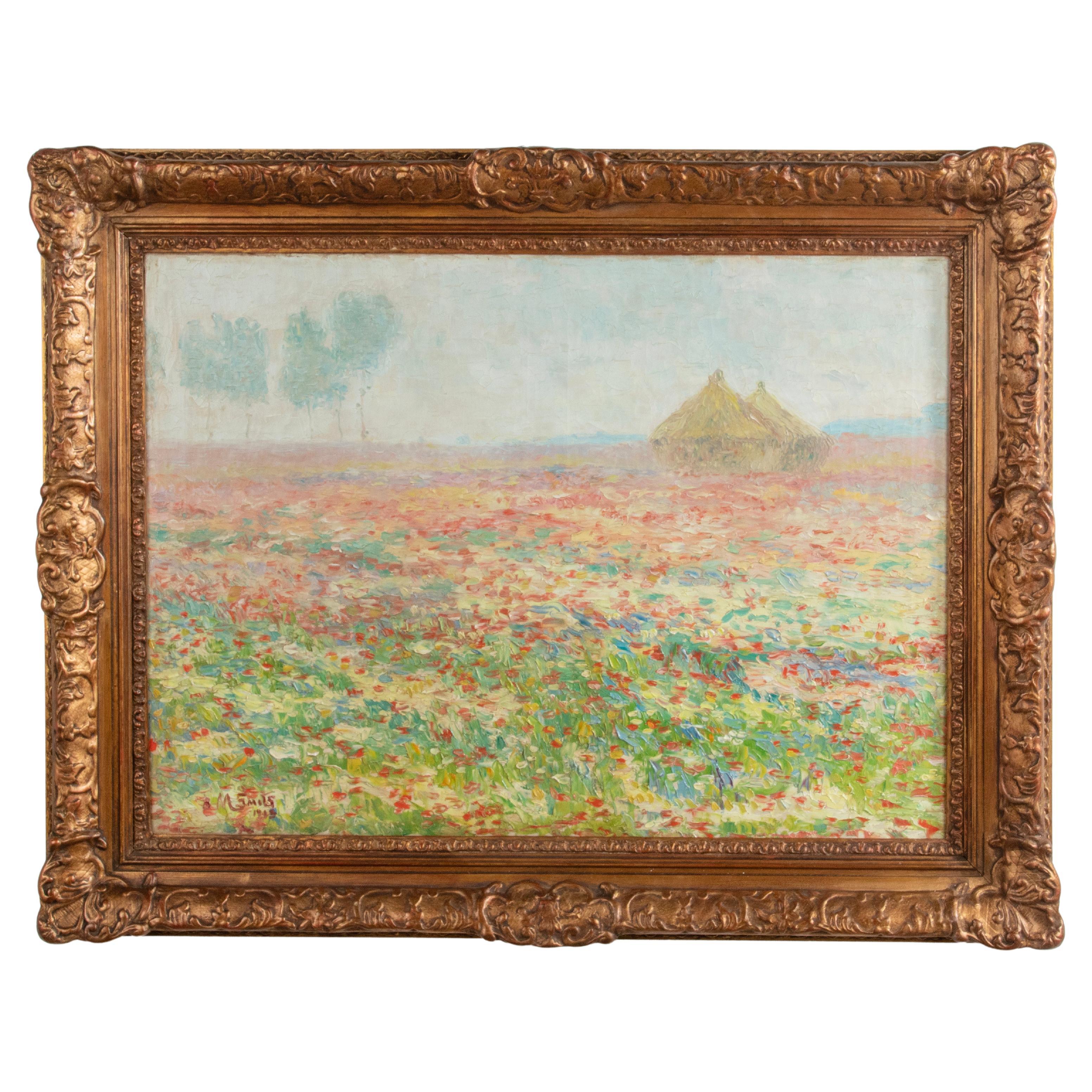 Early 19th Century Impressionistic Painting Signed and Dated E. Smits, 1913 For Sale