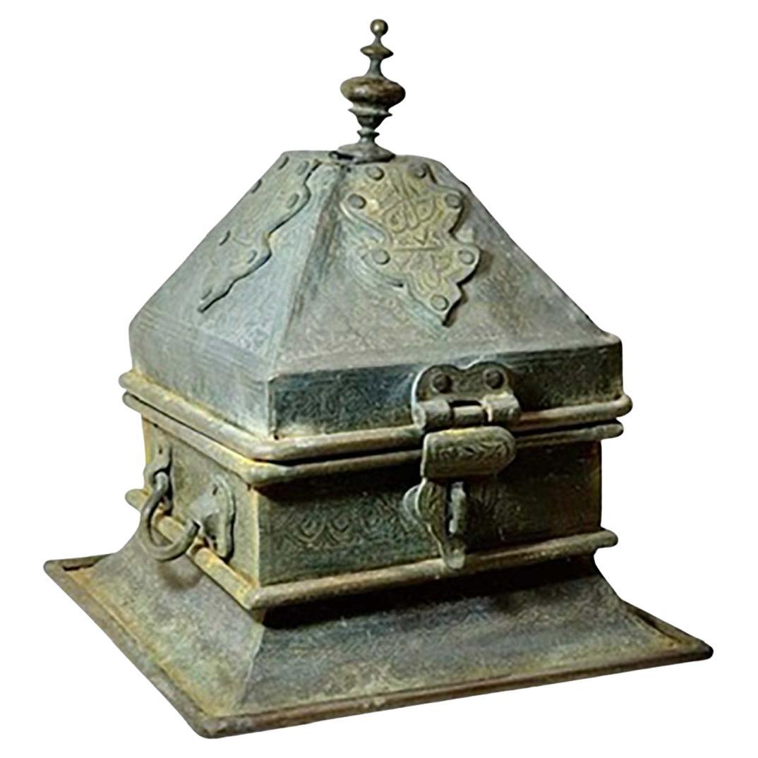 Early 19th Century Indian Bronze Work Box For Sale