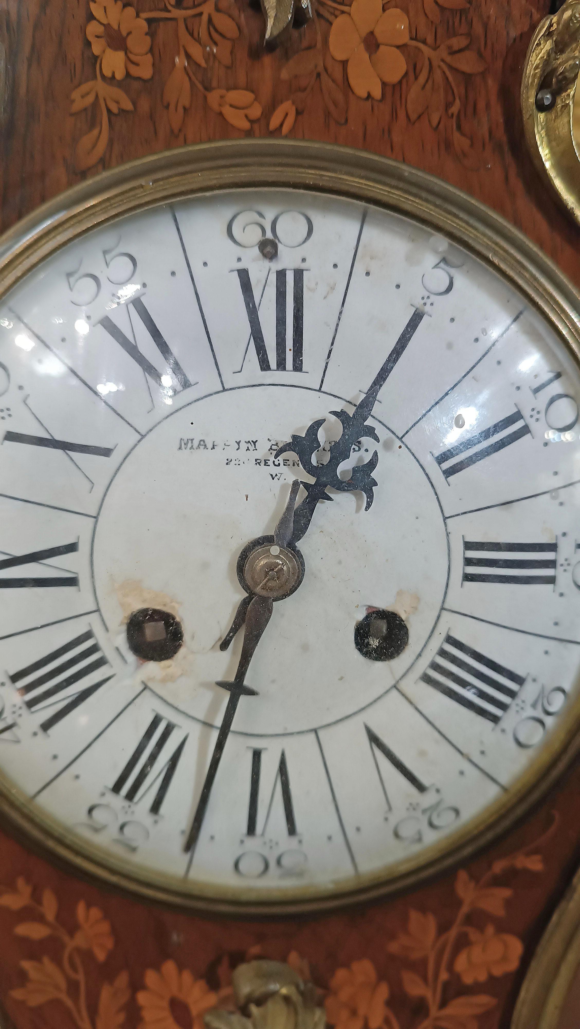 Bronze EARLY 19th CENTURY INLAID CLOCK WITH BRONZES For Sale