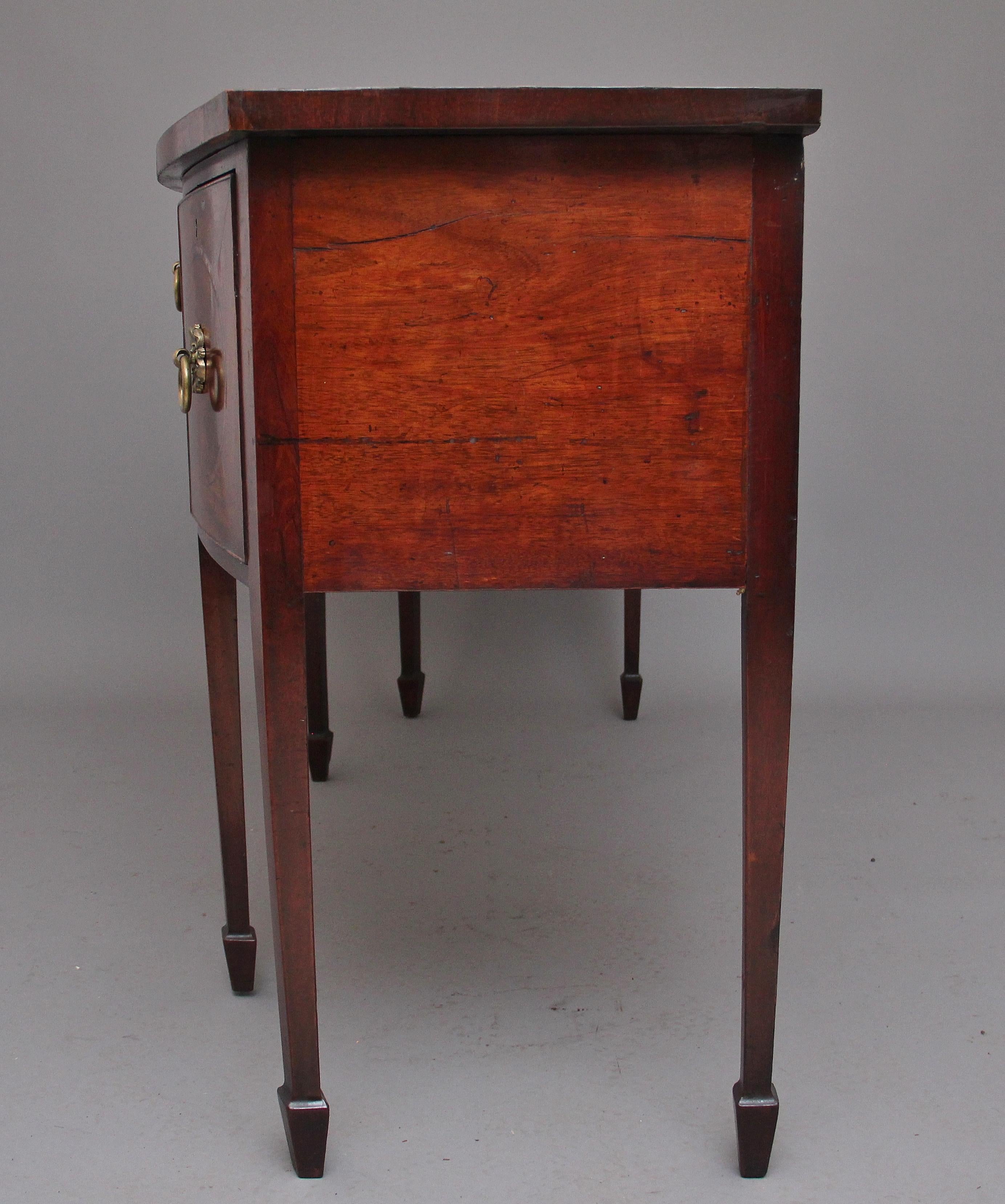 Early 19th Century Inlaid Mahogany Bow Front Sideboard In Good Condition In Martlesham, GB