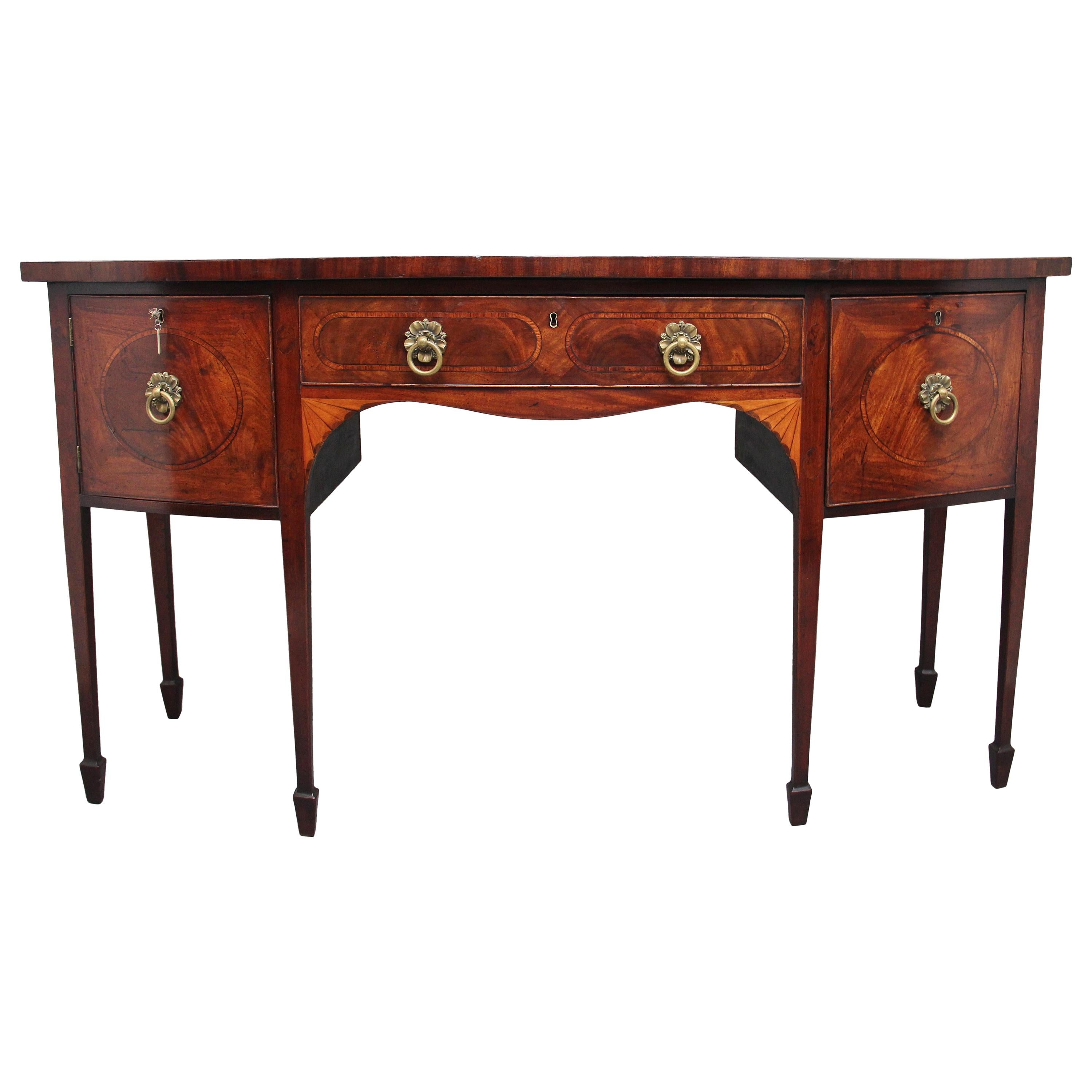 Early 19th Century Inlaid Mahogany Bow Front Sideboard