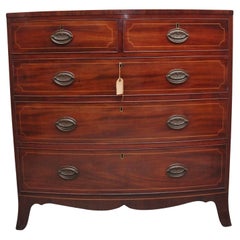 Antique Early 19th Century inlaid mahogany bowfront chest of drawers