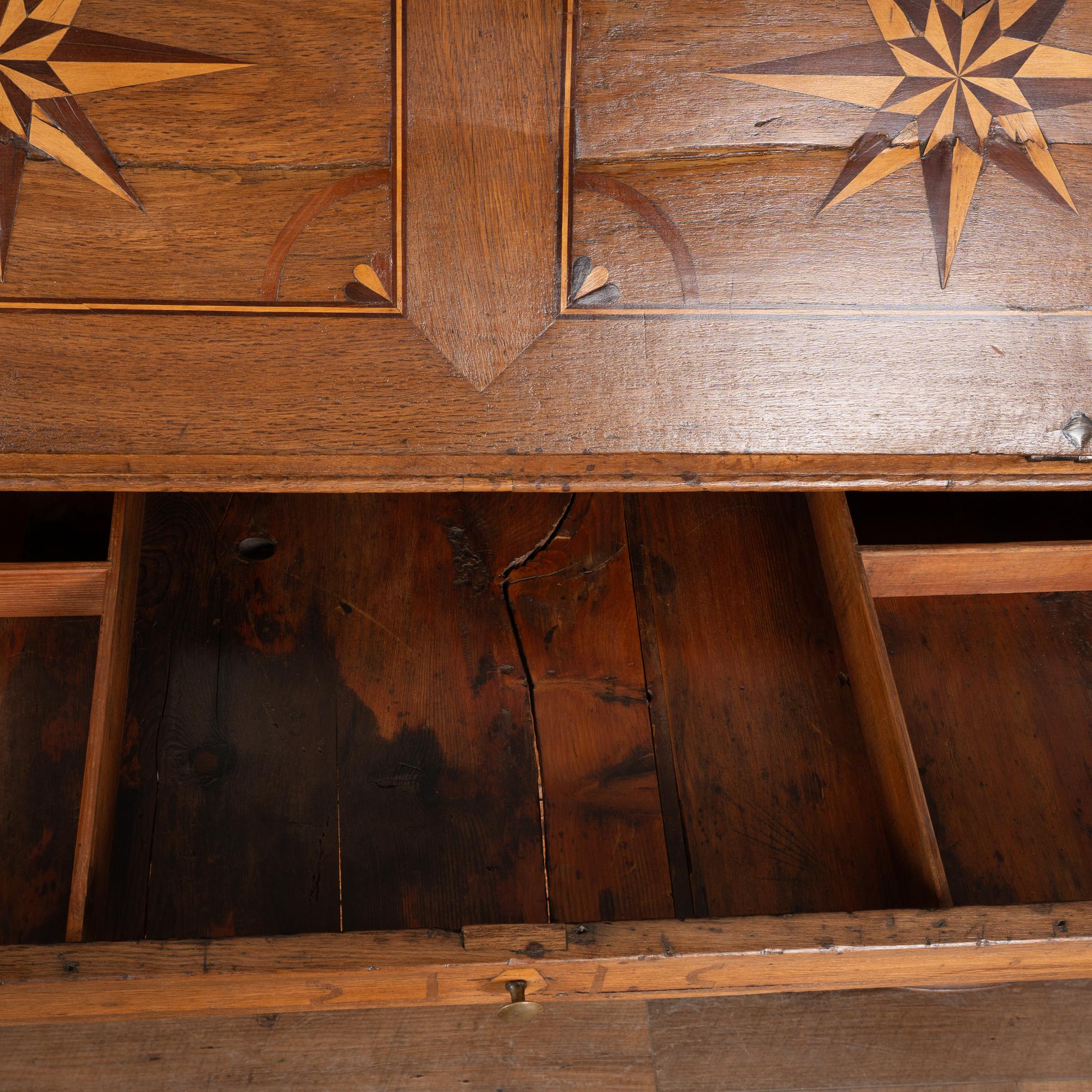 Early 19th Century Inlaid Oak Secretary Bureau from Denmark For Sale 5