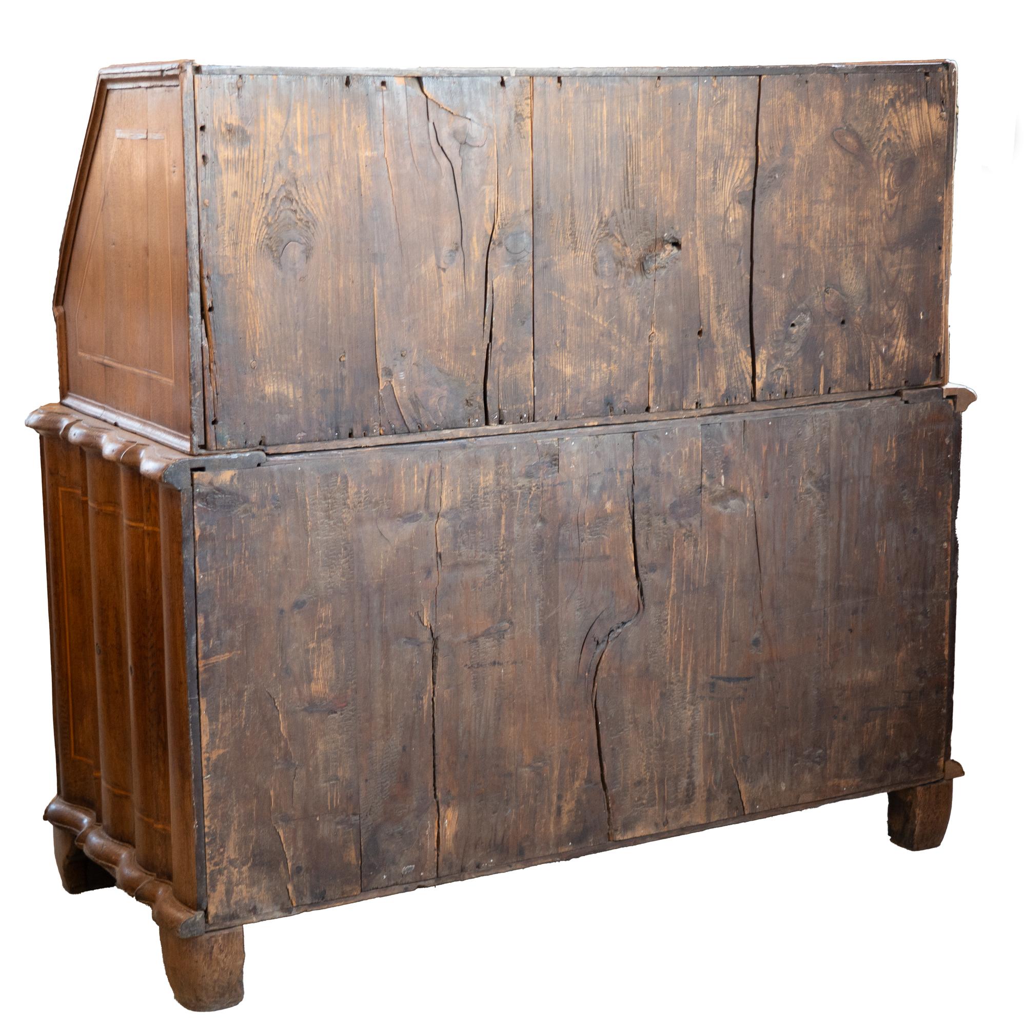 Early 19th Century Inlaid Oak Secretary Bureau from Denmark For Sale 7
