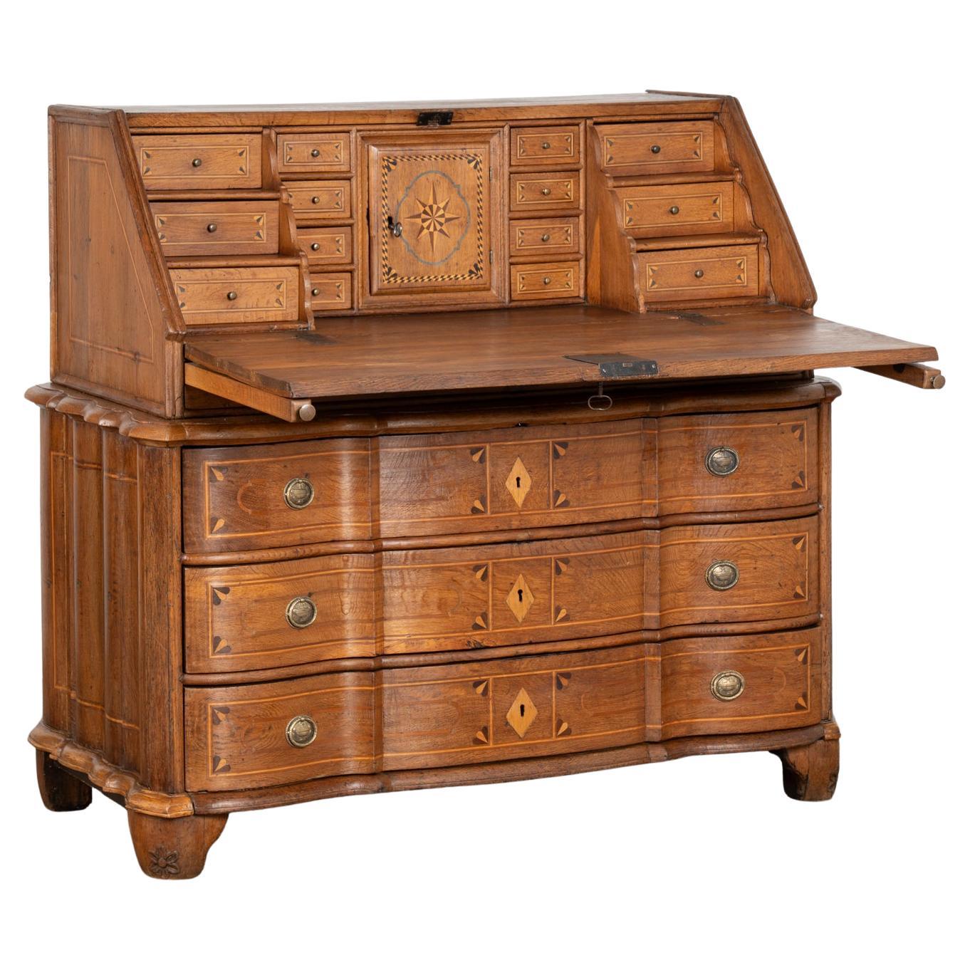 Early 19th Century Inlaid Oak Secretary Bureau from Denmark