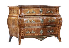 Early 19th Century Inlaid Walnut Bombe Commode