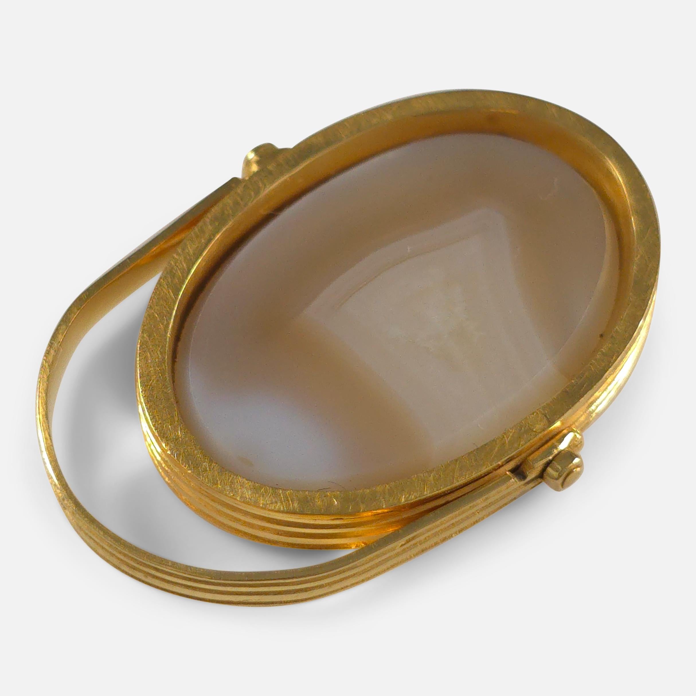 Early 19th Century Intaglio Swivel Ring - Hygieia Engraving For Sale 4