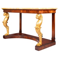 Frühes 19. Jahrhundert Irish George IV Sienna Marmor Top Konsole / Beistelltisch