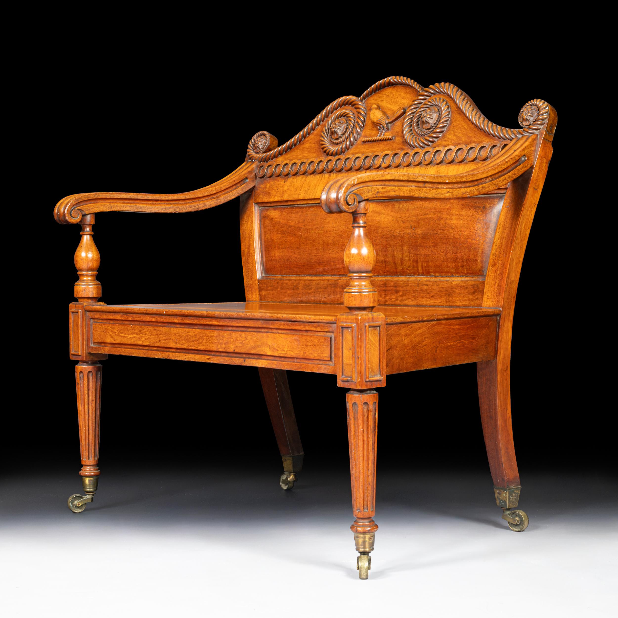 Regency Banc d'entrée irlandais du début du 19e siècle par Mack, Williams & Gibton, Dublin, Irlande en vente