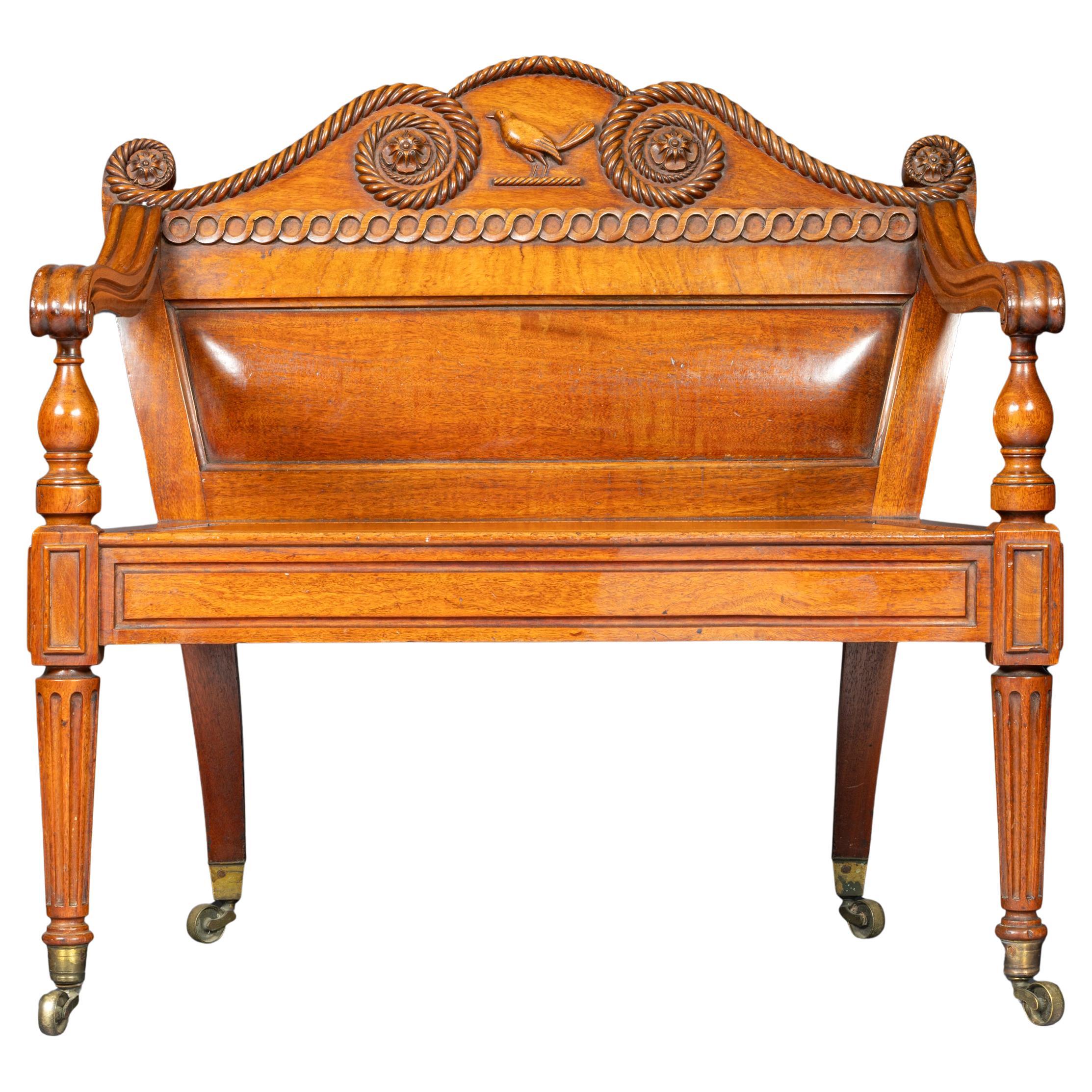 Early 19th Century Irish Hall Bench By Mack, Williams & Gibton, Dublin, Ireland