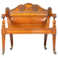Early 19th Century Irish Hall Bench By Mack, Williams & Gibton, Dublin, Ireland