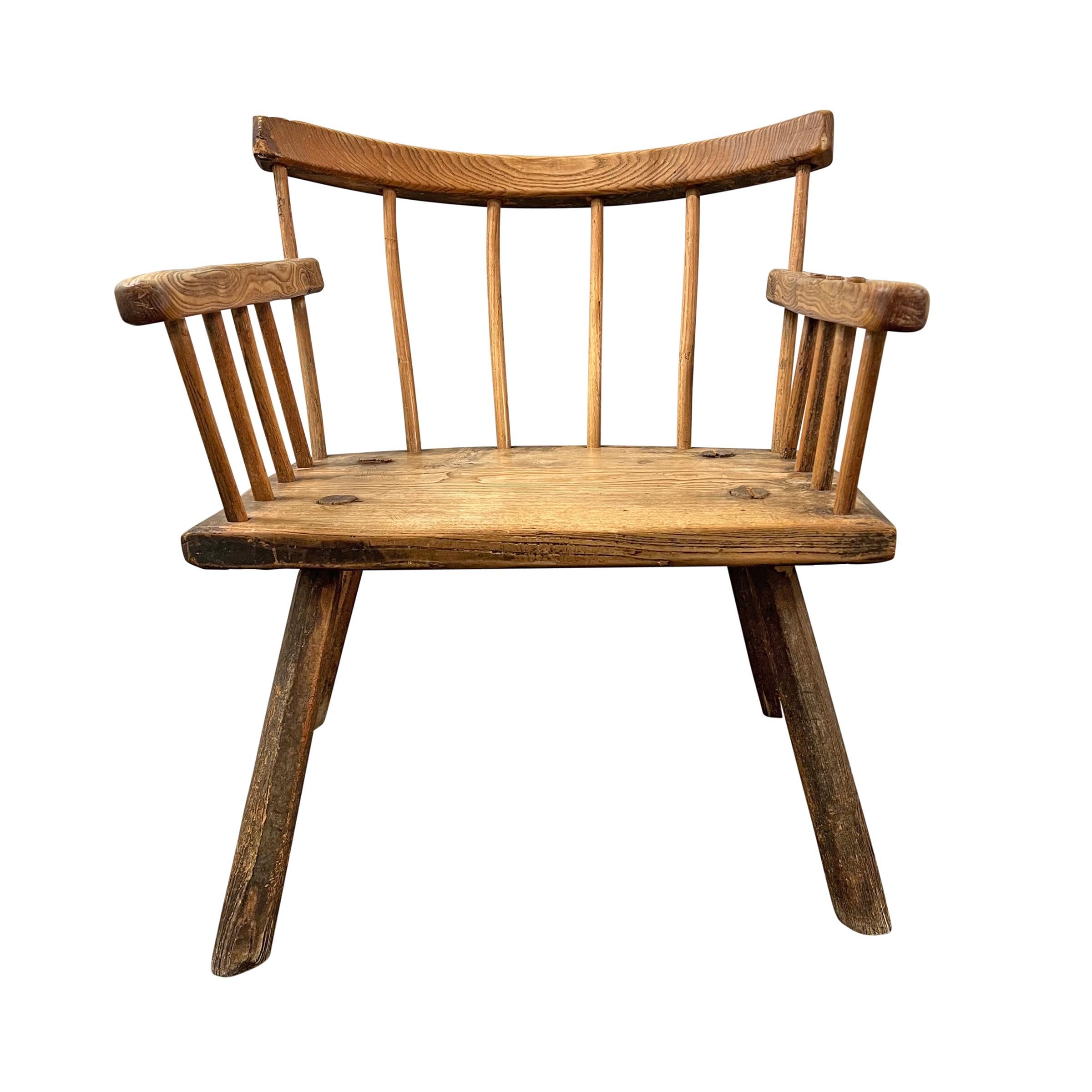 Primitive Early 19th Century Irish Hedge Chair