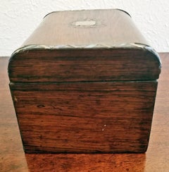 Early 19th Century Irish Mahogany Single Tea Caddy with Armorial Crest