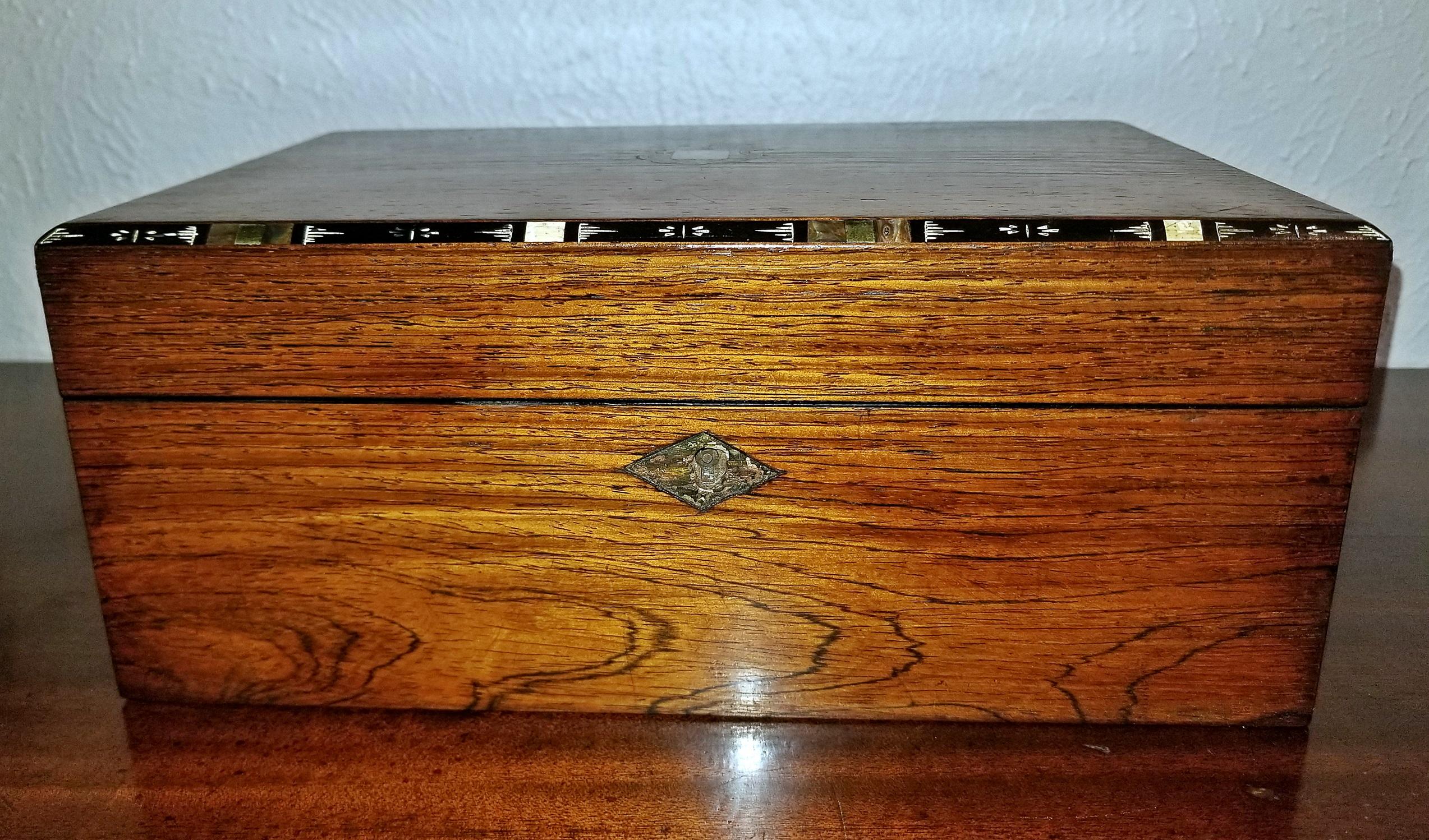 George III Early 19th Century Irish Mahogany Writing Slope with Armorial Crest