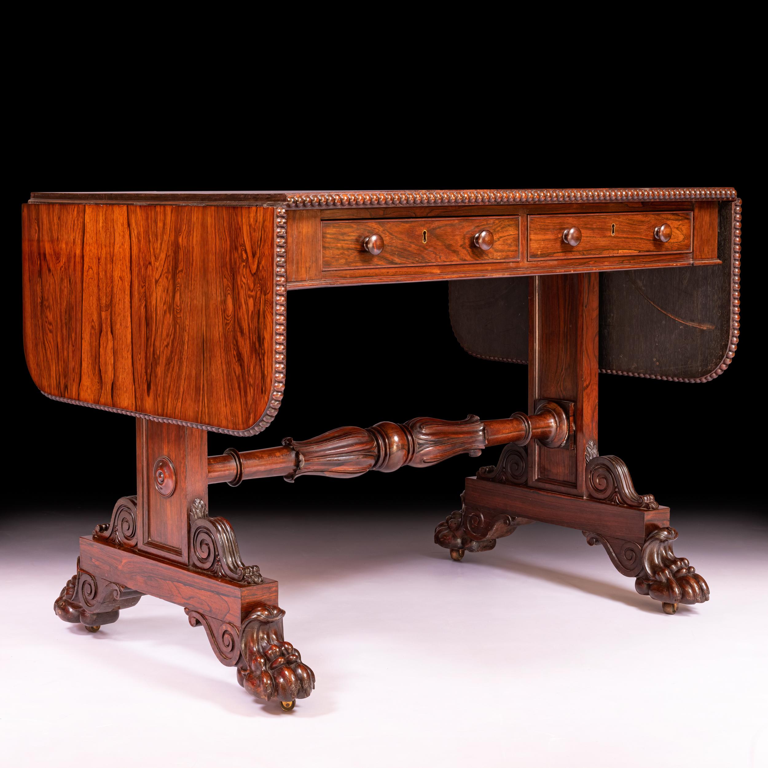 Wood Early 19th Century Irish Regency Sofa Table By Gillingtons Of Dublin, Ireland For Sale
