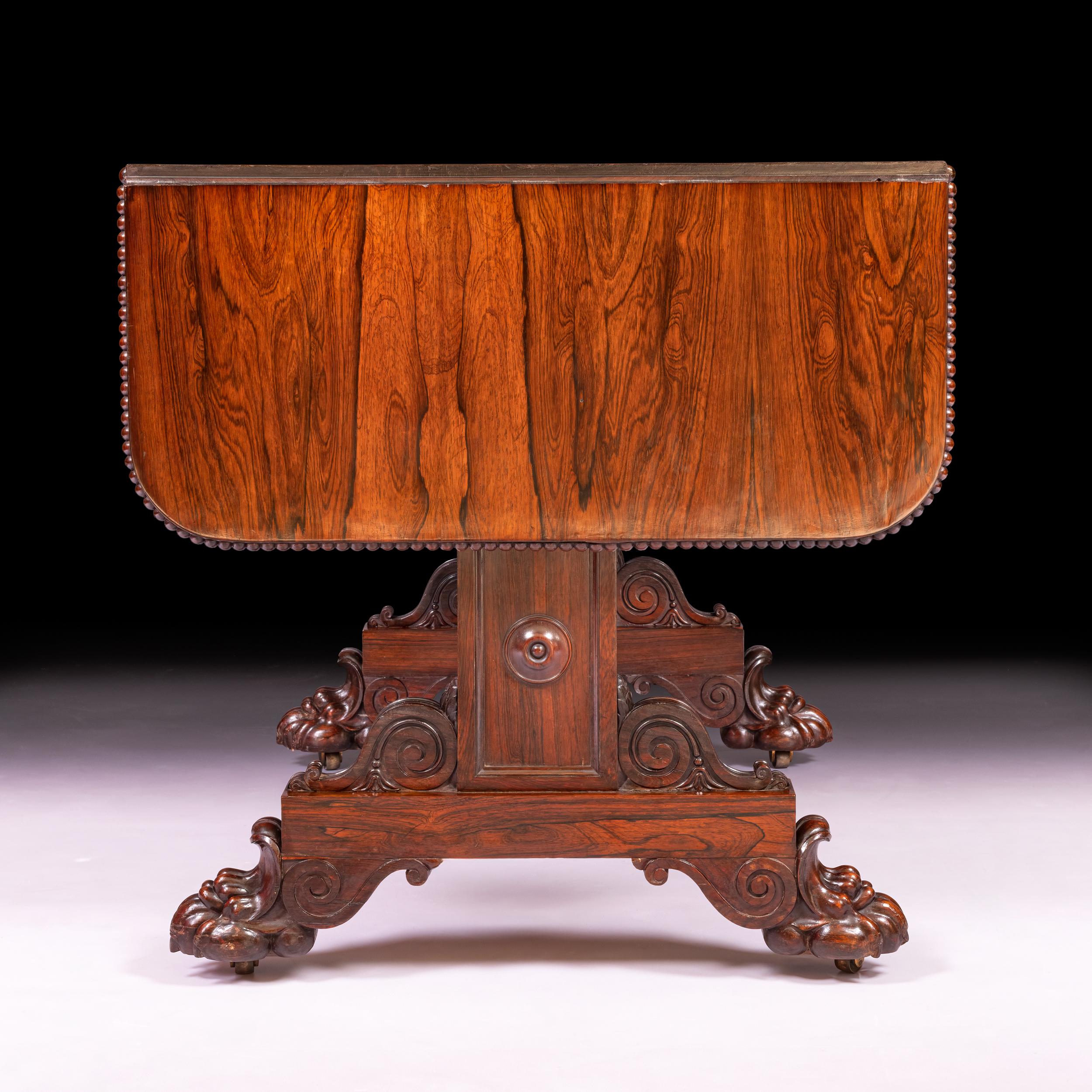 Early 19th Century Irish Regency Sofa Table By Gillingtons Of Dublin, Ireland For Sale 1