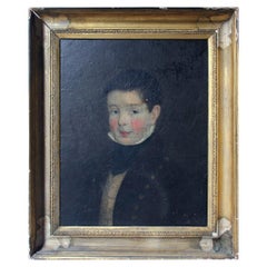 Early 19th Century Irish School Oil on Board of a Young Boy, circa 1810-1825
