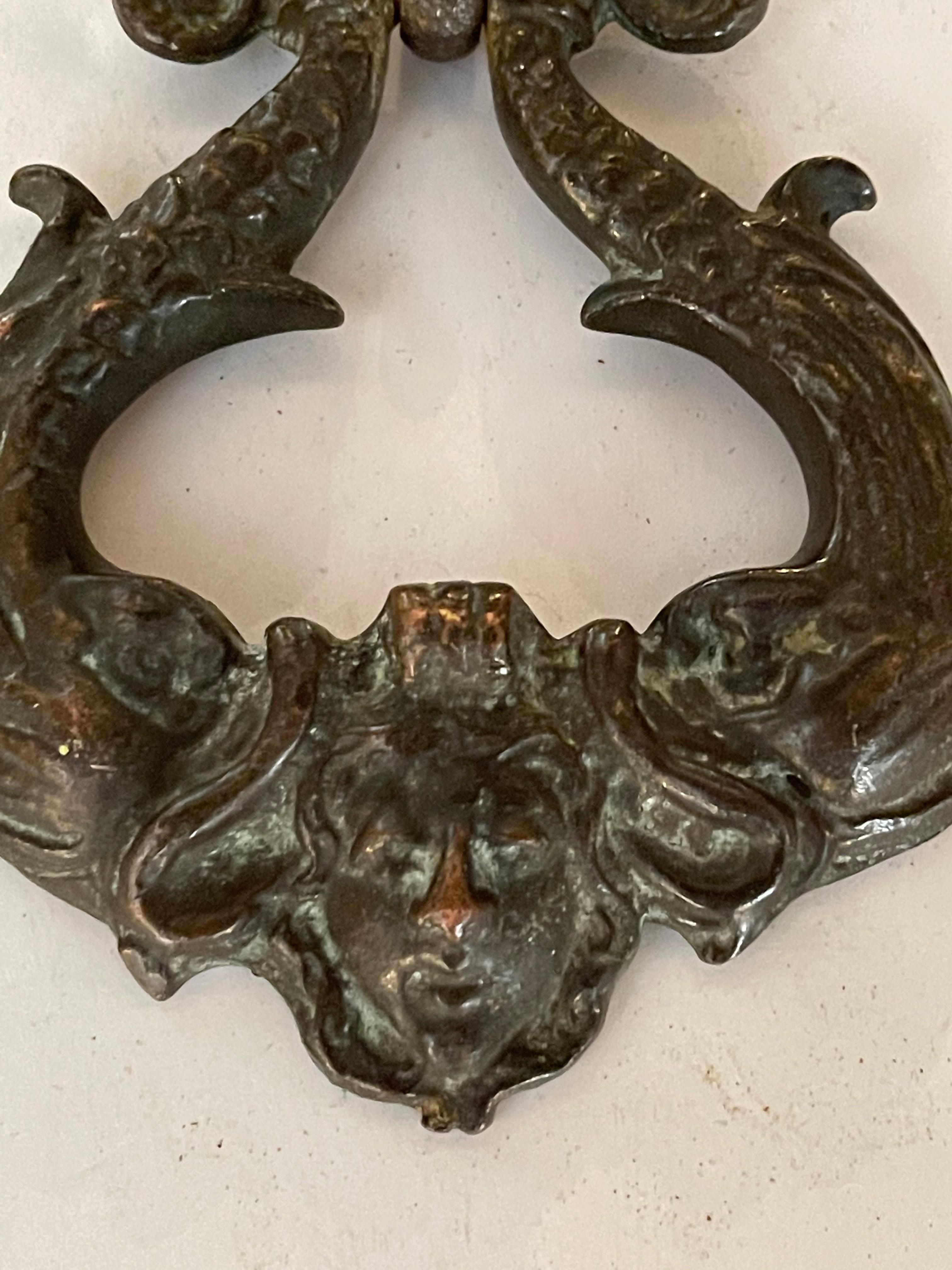 Early 19th Century Iron Dolphin Door Knocker For Sale 2