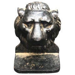 Early 19th Century Iron Lion Head Doorstop