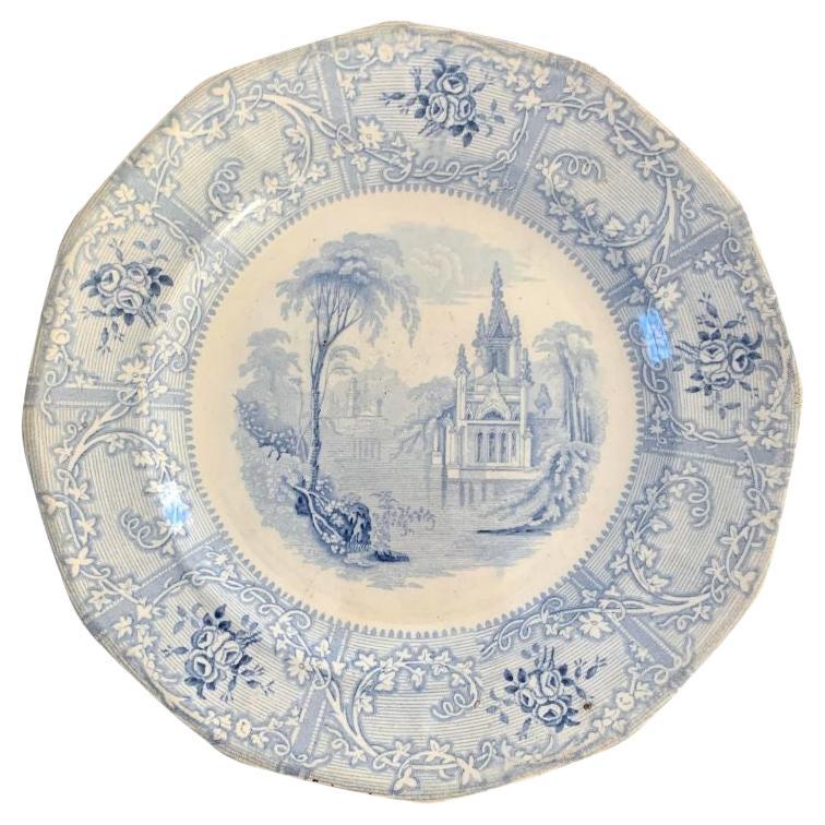 Early 19th Century Ironstone Blue and White Transferware Plate