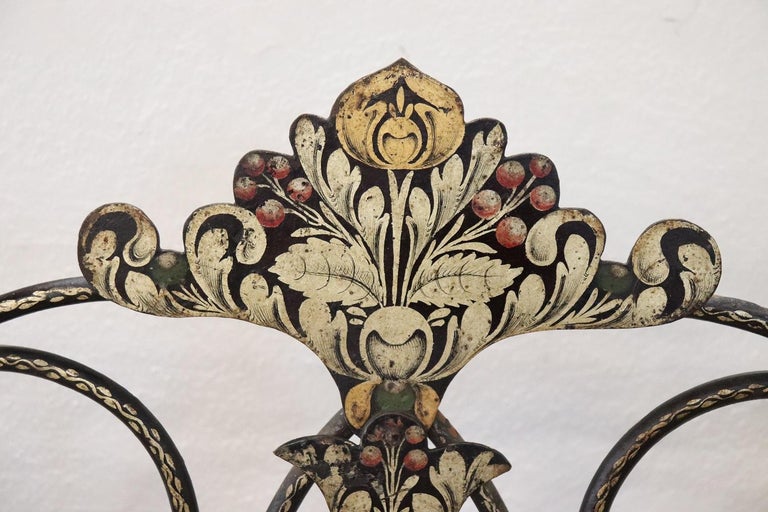 Early 19th Century Italian Antique Iron Large Single Bed with Hand