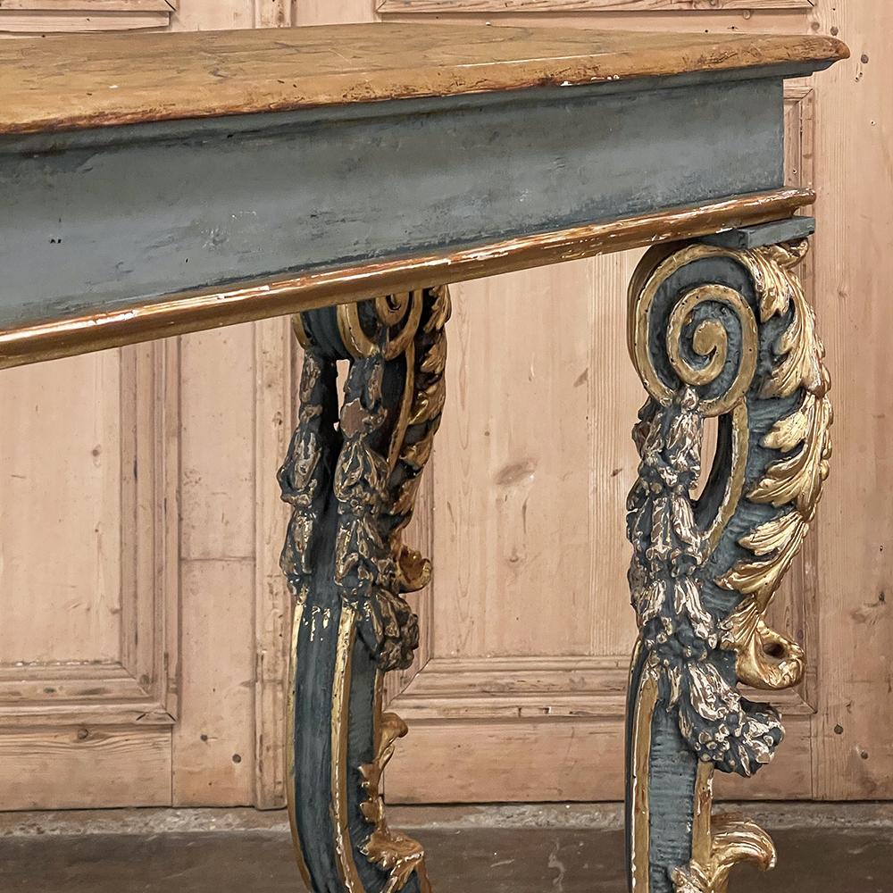 Early 19th Century Italian Baroque Faux-Painted Console For Sale 7