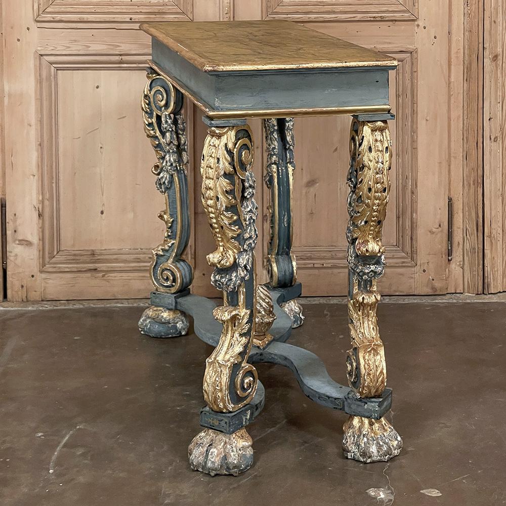 Console baroque italienne du début du 19e siècle peinte en fausses couleurs en vente 12