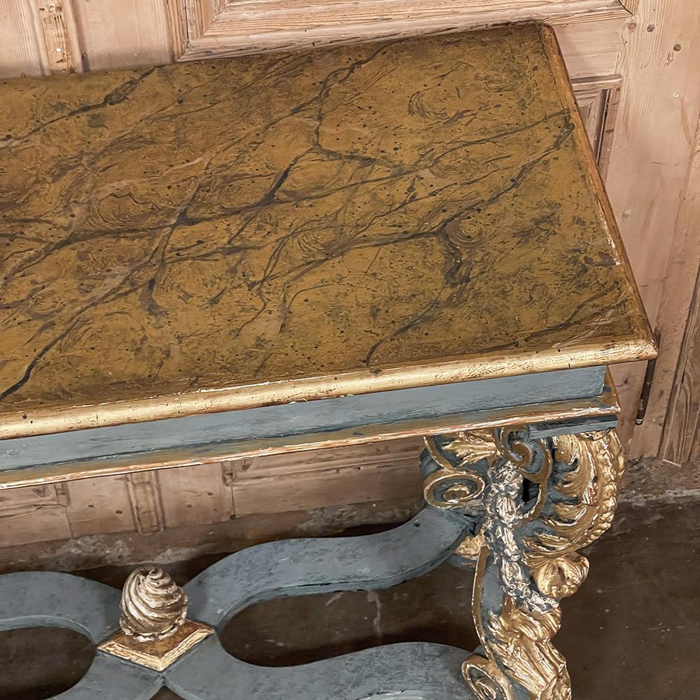 Early 19th Century Italian Baroque Faux-Painted Console For Sale 1