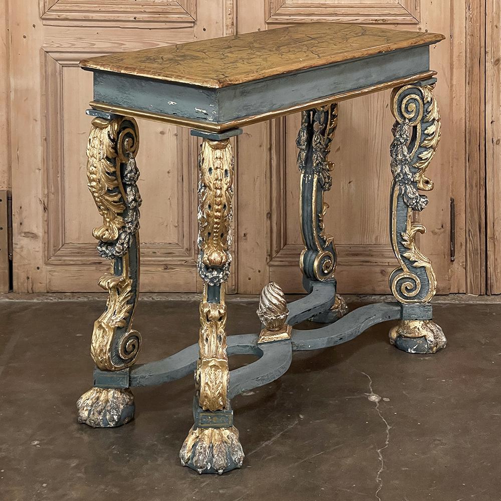 Early 19th Century Italian Baroque Faux-Painted Console For Sale 4