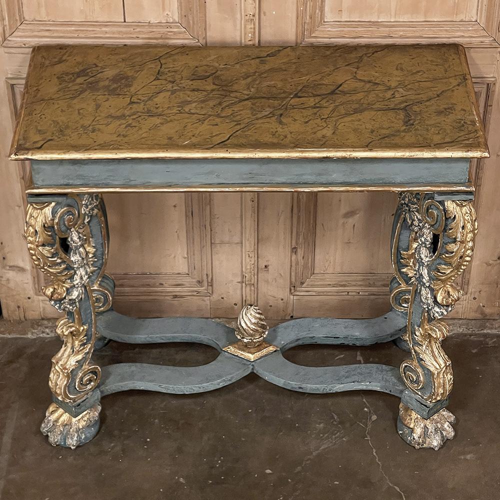 Italiano Console in marmo di terracotta barocca italiana dei primi del XIX secolo in vendita