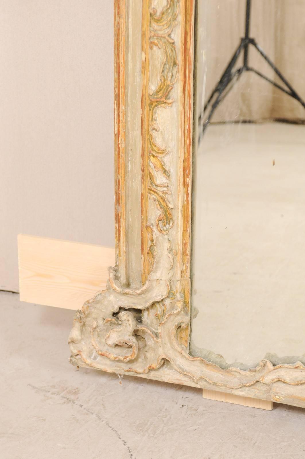 Early 19th Century Italian Baroque Style Grand Scale Mirror with Carved Foliage 5