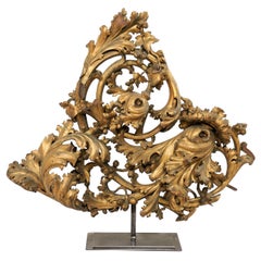 Early 19th Century Italian Carved and Gilt Acanthus Fragment on Custom Stand