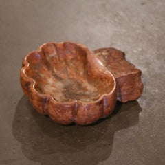 Early 19th Century Italian Carved Red Marble Shell Stoup
