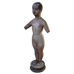 Antique Early 19th Century Italian Carved Wood and Papier-Mâché Mannequin of a Lady