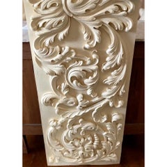 Early 19th Century Italian Carved Wood Architectural Acanthus Relief Panel