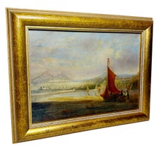 Early 19th Century Italian Coastal Oil On Board, Grand Tour