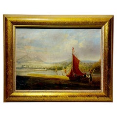 Early 19th Century Italian Coastal Oil On Board, Grand Tour