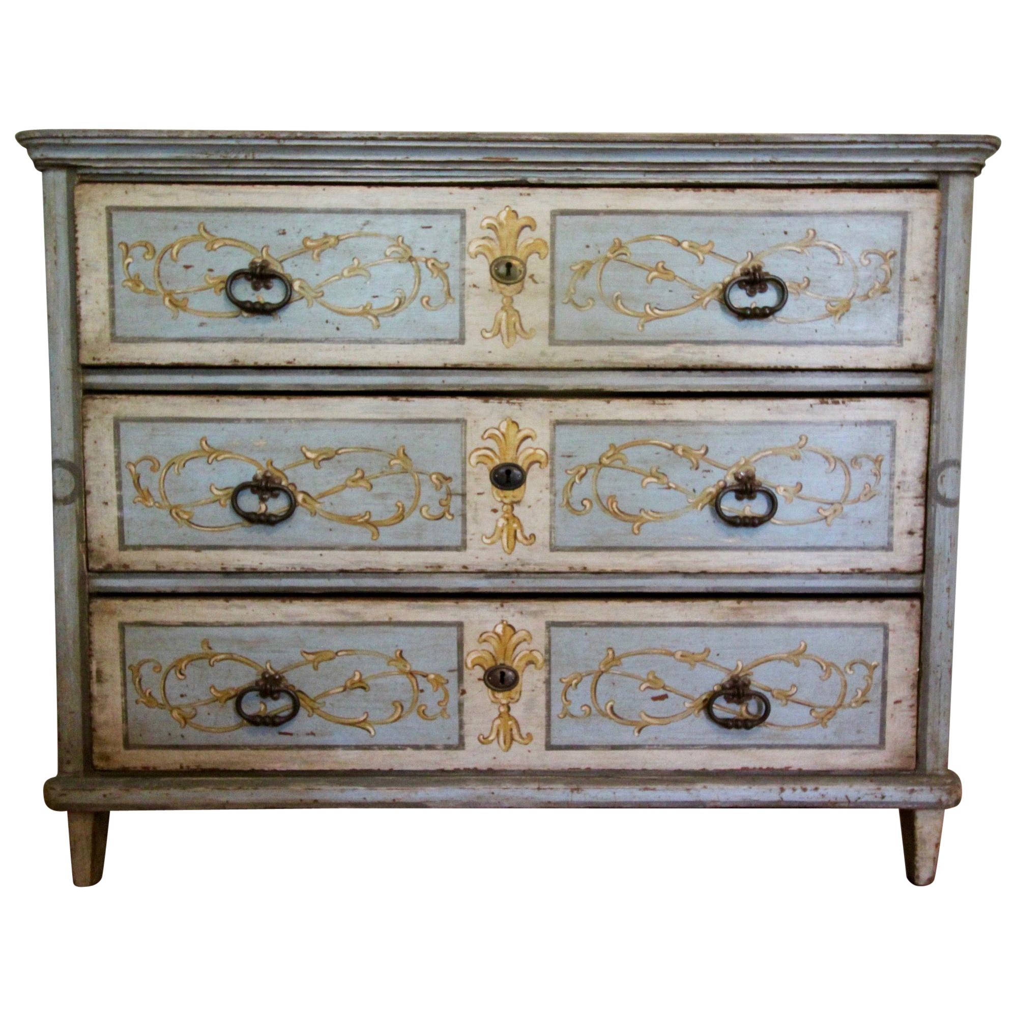 Early 19th Century Italian Commode or Chest of Drawers For Sale