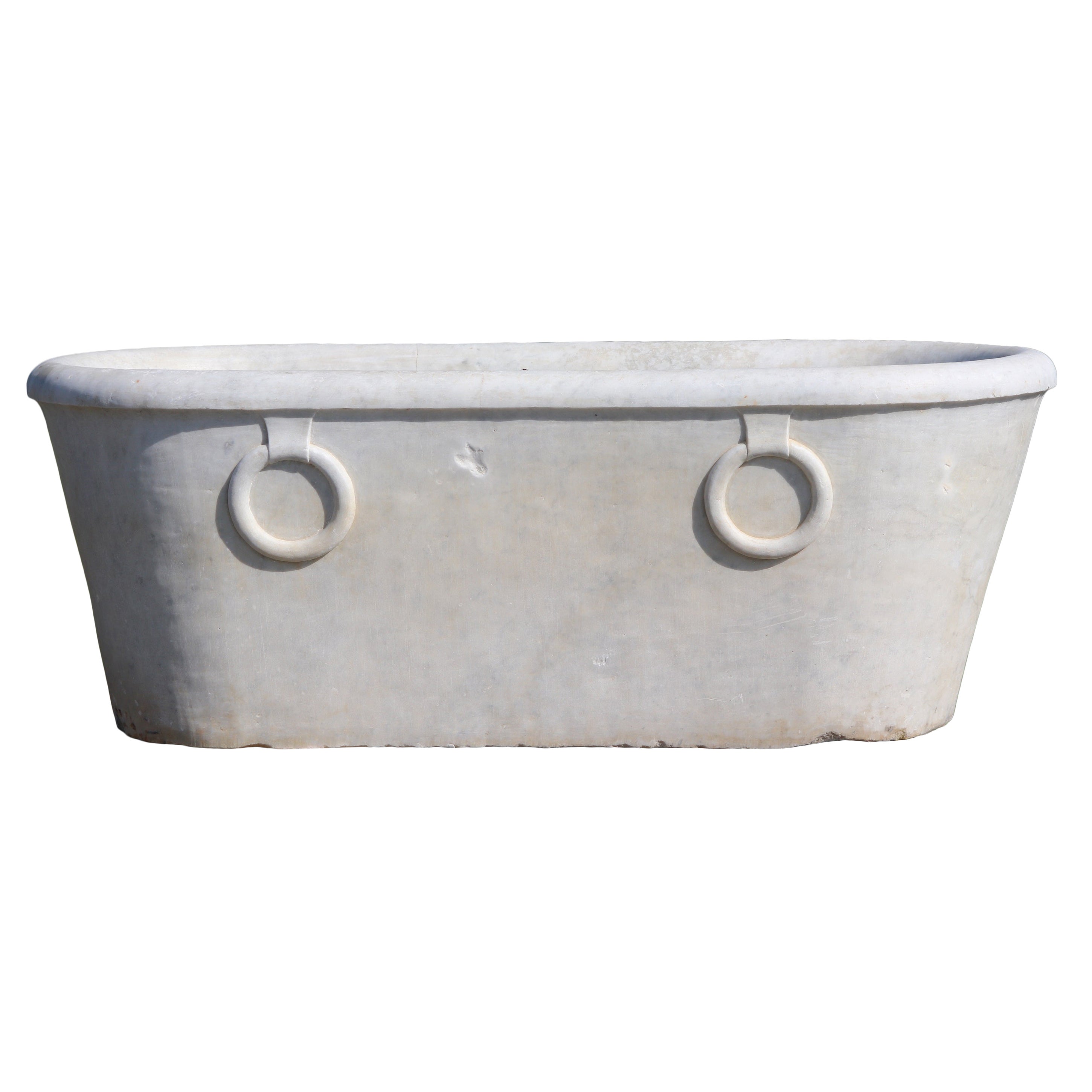 Italienische Empire-Badewanne aus antikem Carrara-Marmor aus dem frühen 19.