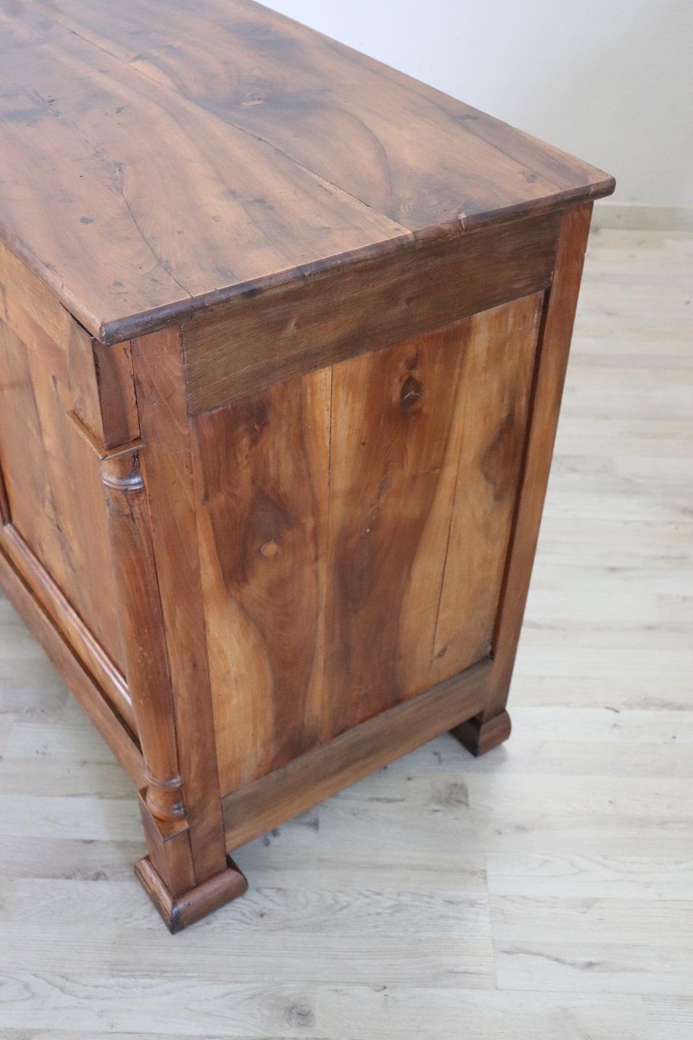 Early 19th Century Italian Empire Antique Sideboard or Buffet in Solid Walnut 2