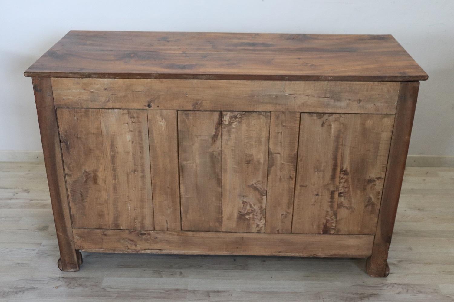 Early 19th Century Italian Empire Antique Sideboard or Buffet in Solid Walnut 6
