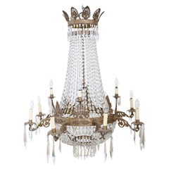 Early 19th Century Italian Empire Bronze and Crystals Antique Chandelier