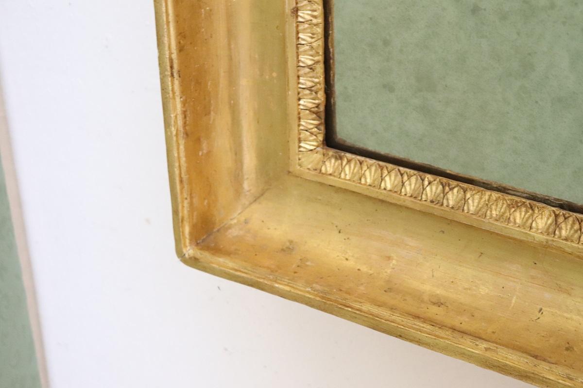 Frühes 19. Jahrhundert Italienisches Empire Vergoldetes Holz Antiker Rectangula Wandspiegel im Angebot 3