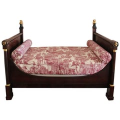 Early 19th Century Italian Empire Mahogany Lit en Bateau