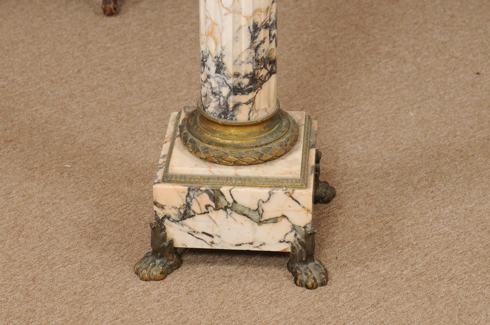 Early 19th Century Italian Empire Marble Pedestal with Gilt Bronze Detail For Sale 9