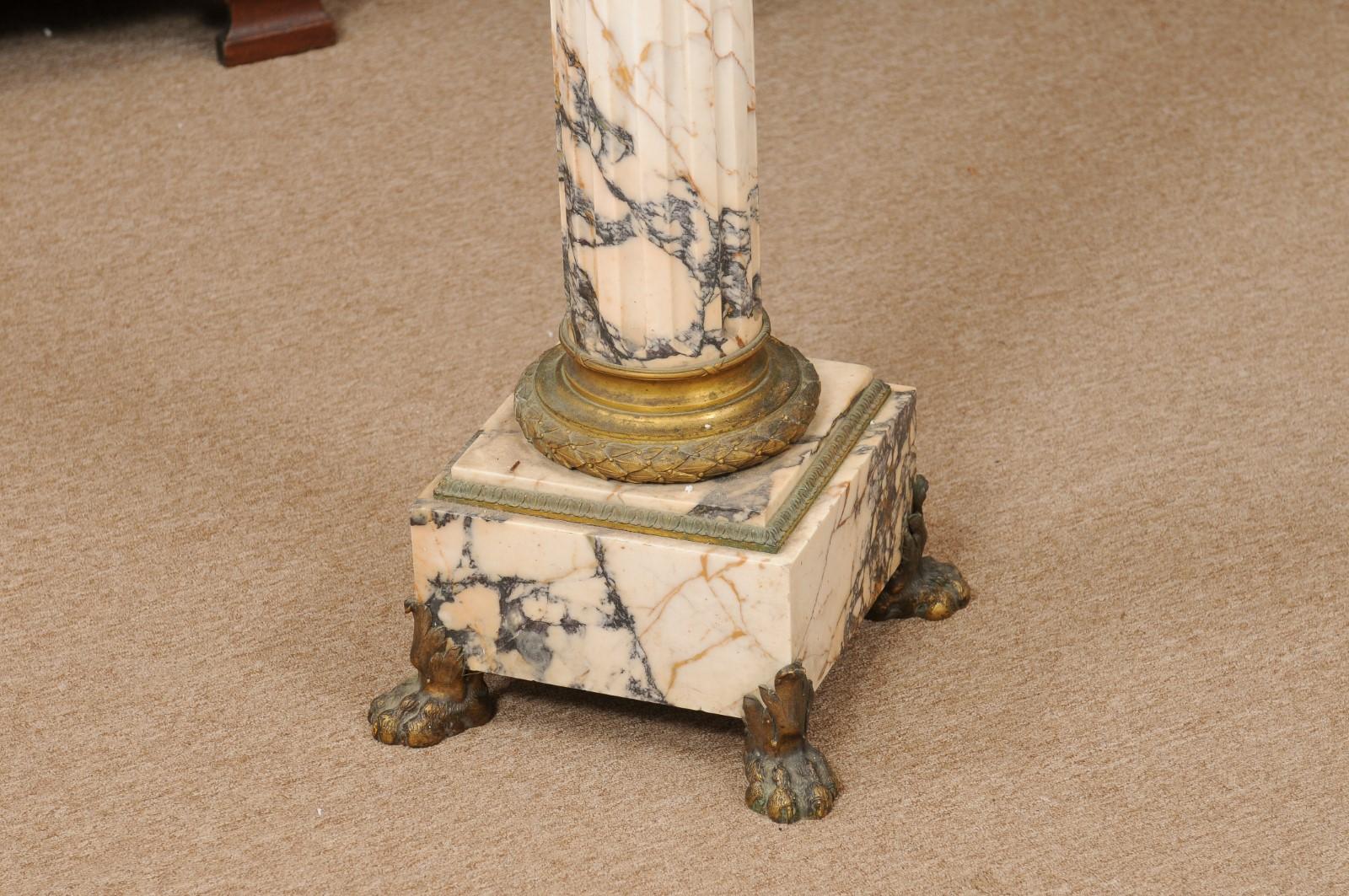 Early 19th Century Italian Empire Marble Pedestal with Gilt Bronze Detail For Sale 2