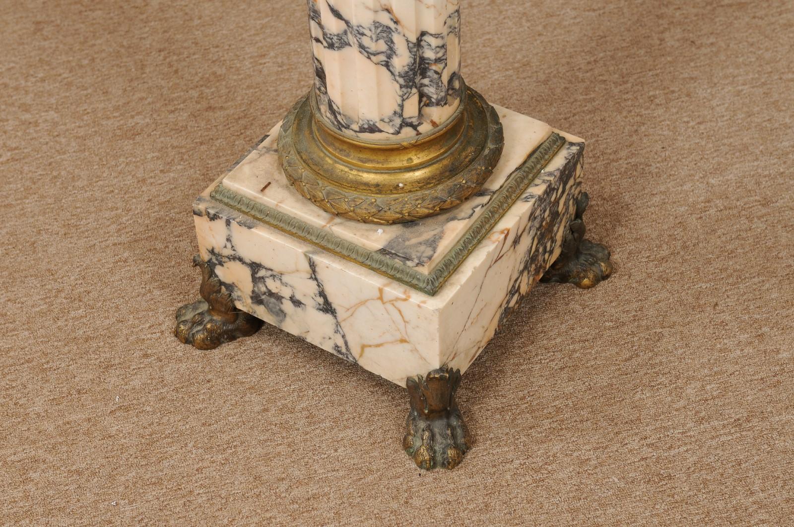 Early 19th Century Italian Empire Marble Pedestal with Gilt Bronze Detail For Sale 4